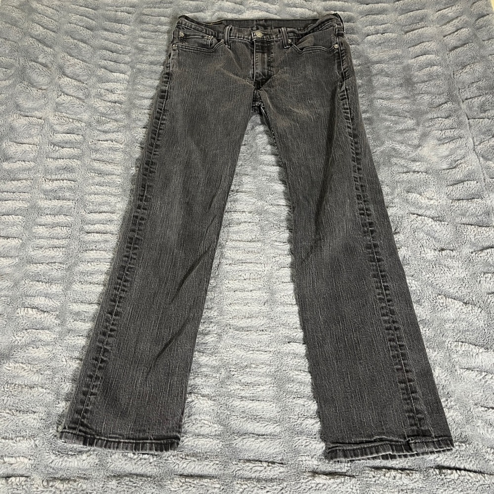 Levis 514 Straight Fit Mens Jeans‎ Faded Black Gray 33x30 Denim Pants AP070
